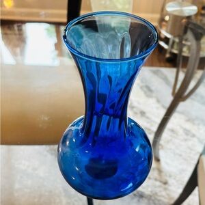 Indiana Glass Illusions VINTAGE Cobalt Blue Vase